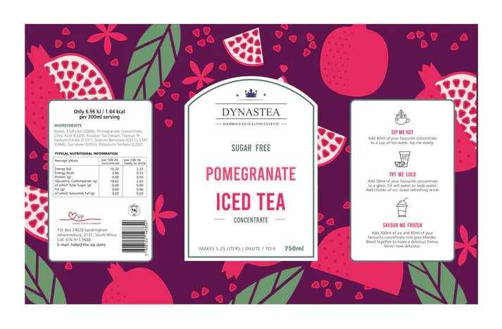 Dynastea Pomegranate Ice Tea 750ml 6/CS