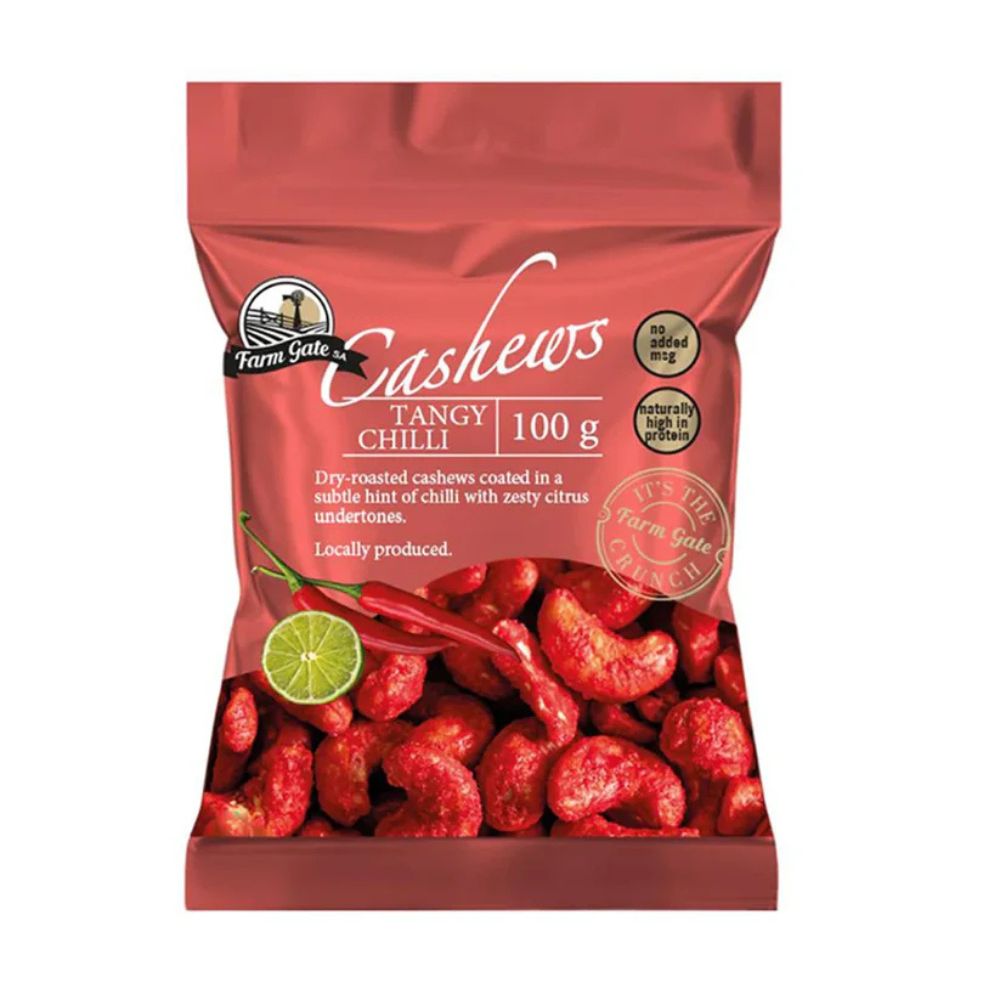 Farm Gate Cashews - Tangy Chilli Flavoured 100g 18/CS