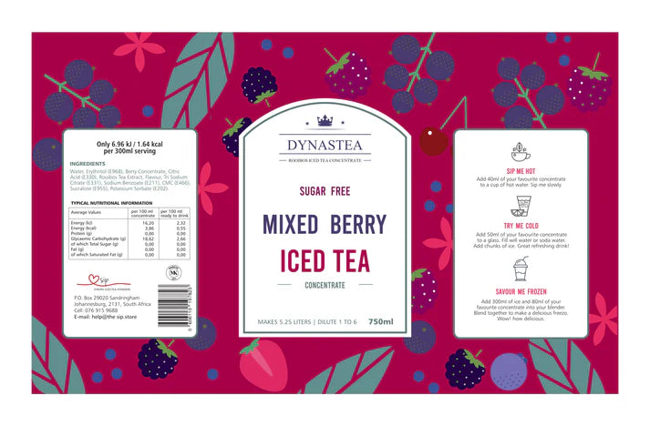 Dynastea Mixed Berry Ice Tea 750ml 6/CS